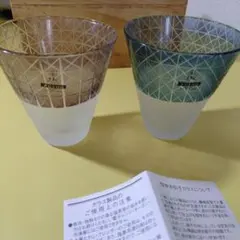 KIRIKO 型吹き切子グラス2個 未使用品❗ 桐の箱付き