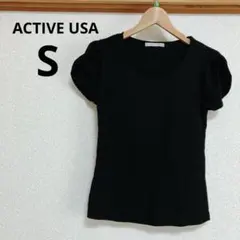 人気☆レディース 半袖Tシャツ 【S】 ブラック 黒 無地 シンプル 細見え