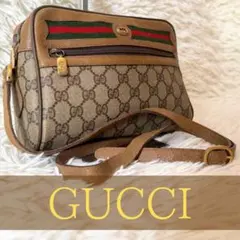 紙タグ 2way GUCCI オールド グッチ GG柄 金具 ショルダーバック