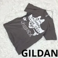 GILDAN ギルダン(M)半袖 Tシャツ カットソー プリント 古着 グレー