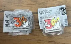 ポケモン30周年 メタルチャームマスコット ピカチュウ ヒトカゲ ガチャガチャ