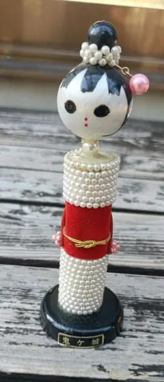 昭和レトロ★パール装飾のこけし人形