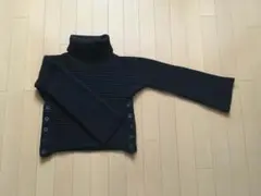 オンワード 23区 裾ボタン タートル ニット 黒 38 M
