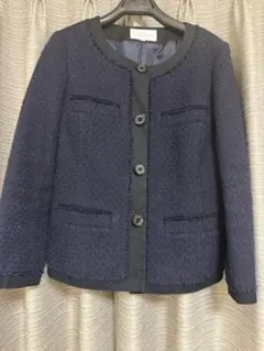 【マッキントッシュフィロソフィー】ノーカラージャケット　ネイビー　38