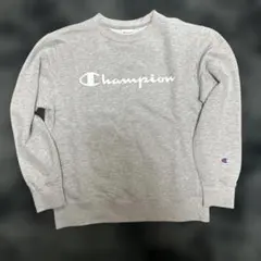 Champion グレー ロゴ入り スウェット M