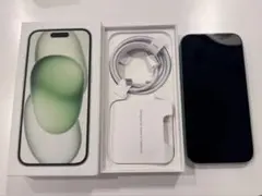 iPhone 15 グリーン 128GB SIMフリー バッテリ89% 付属品有