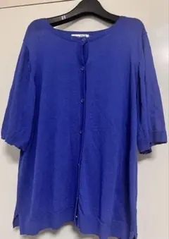 Hina Style 半袖カーディガン 3L ブルー