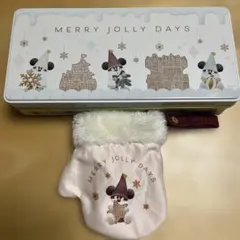 リルリンリン2点SET 菓子缶　てぶくろ型　小物入れ