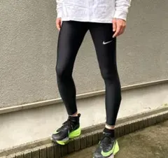 S 新品 ナイキ ランニングタイツ メンズ 黒 モビリティ ロングタイツ