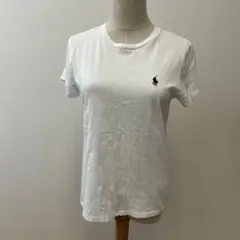 ポロ　ラルフローレン　Tシャツ　白　ネイビー　ポニー刺繍　S
