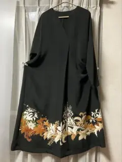 着物リメイク ロングワンピース