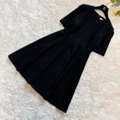 【新品未使用】ROPE フレアワンピース　黒　38 Mサイズ 冠婚葬祭学校行事等
