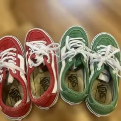 Vans スニーカー レッド/グリーン 2足セット