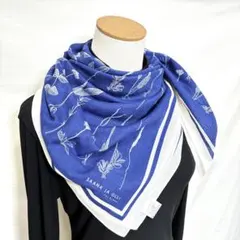 6-7.美品 SAANA JA OLLIボタニカル柄 コットンスカーフ ネイビーのサムネイル
