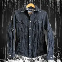 semantic design お兄系 平成 ワッシャー加工 長袖デニムシャツ