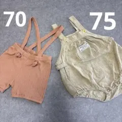 サスペンダー付パンツ　オーバーオール　70 75 着画有のサムネイル