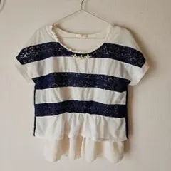 アクーシーズファム ストライプデザイン 半袖Tシャツのサムネイル
