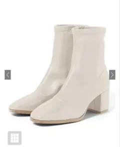 スクエアトゥレザーショートブーツ[gd1378]