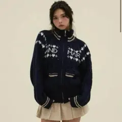 【即購入可】andmary Mary knit cowichan navy