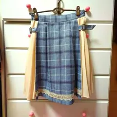 （予約済）チェック柄レース付きキュロット M