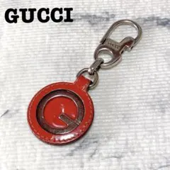 DE0294【グッチGUCCI】キーホルダー Gロゴチャーム レザー小物オレンジ