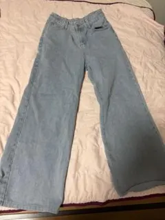 ライトブルー ワイドデニムパンツ