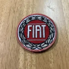 FIAT 刺繍ワッペン 円形 赤