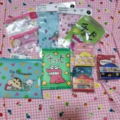 クレヨンしんちゃん ジッパーバッグ＆マスキングテープセットポーチ