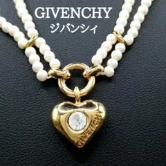 極美品✨GIVENCHYジバンシィ、2連パールゴールドハートネックレス_130