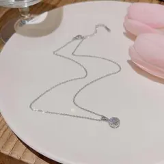 NT3 大粒ネックレス　一粒　シルバー　ダイア　ペンダント　高級感　ハート