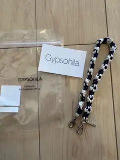 Gypsohila 編み込みロープストラップ ネイビー/ホワイト
