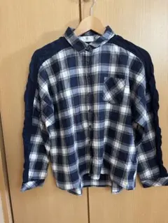 r・p・s 異素材チェック柄シャツ
