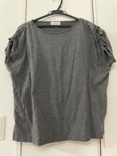 リボン付きグレー授乳服　グレー　M