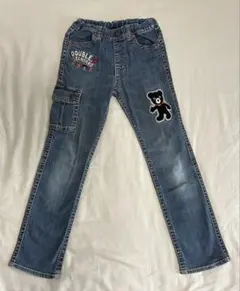 DOUBLE.B 130デニムパンツ クマ刺繍付き
