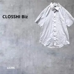 【クロッシー】 半袖シャツ　オフィス　通勤　春夏　チェック　ブルー LLのサムネイル