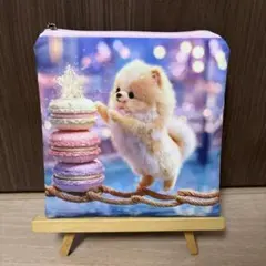 両面パネルポーチ 星 マカロン ポメラニアン 犬 ④