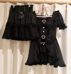 LIZLISA フロントカシュクール BIGリボンセットアップ