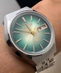 希少 シチズン コスモトロン グラデーション カットガラス 電磁テンプ