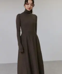 ADAM ET ROPE' MIXパターンニットワンピース