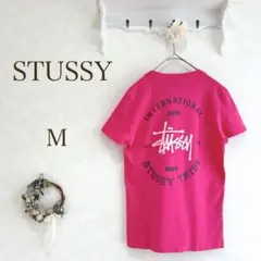 STUSSY ステューシー　半袖Tシャツ　バックロゴ　ピンク　ストリート　古着のサムネイル