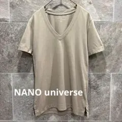 ナノユニバース 半袖　Tシャツ　汗染み防止 Vネック ベージュ S 夏　a783