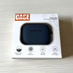 AirPods Pro ケース　シリコン　ネイビー　第2世代　カラビナ付き　①