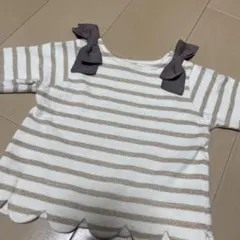 90size petit main ボーダー 長袖Ｔシャツのサムネイル