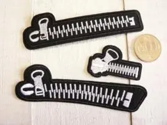 【即購入OK】3枚セット　チャック　ファスナー　アイロンワッペン