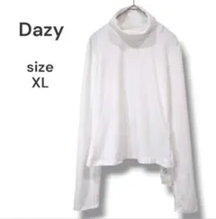 タグ付き　Dazy　SHEIN　タートルネックカットソー　ロンＴ　ホワイト　XL