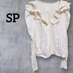 ANTHROPOLOGIE 【SP】長袖トップス フリル付き白　Vネックのサムネイル