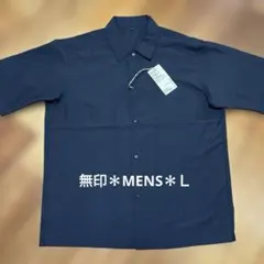◉無印良品◉風を通す ストレッチ五分袖半袖シャツ　Ｌのサムネイル