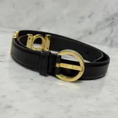 フェラガモ黒レザー ベルト 金色バックル - メルカリ