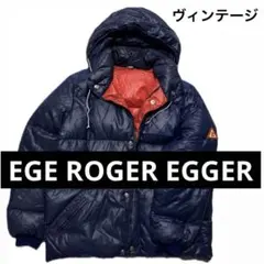スイス製 Roger Egger ダウンジャケット オレンジ ライトベージュ 