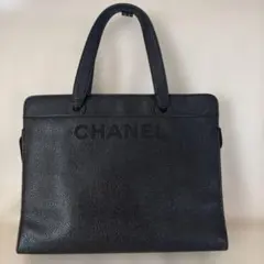 CHANEL ブラック レザーハンドバッグ　美品です！！